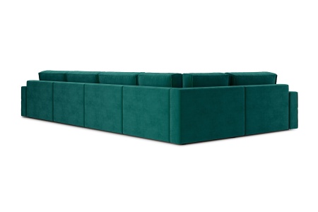 Диван п-образный тик-так Сохо изумрудный