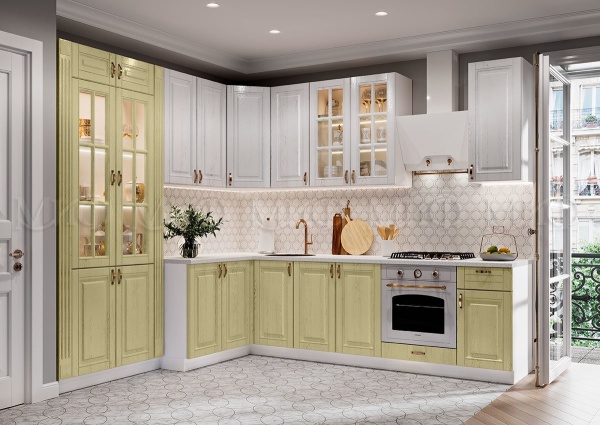 Кухонный Гарнитур Угловой Элит №2 2400 х 2800 мм (Высота Верхних Ящиков-900 мм)/Разные Цвета