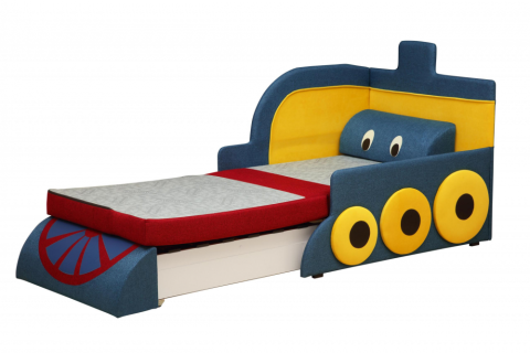 Диван-Тахта Мася-7 Паравозик Синий (Ш-1120 × В-890 × Г-900 мм)