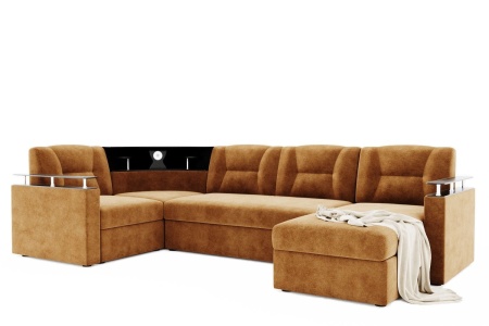 Диван Угловой Тидус с ножками-кубышками Ш-3000 х Г-1700 х В-950 мм/Спальное место Ш-1250 х Г-2600 мм