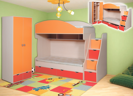 Детская Бемби-7 с Матрасами в Подарок/Разные Цвета