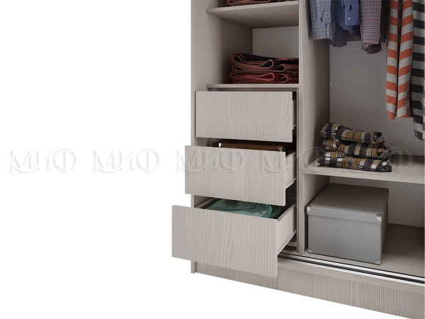 Шкаф-Купе Тринити-2 (Ш-1350 мм x В-2244 мм x Г-600 мм)/Разные Цвета