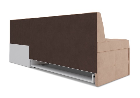 Кухонный угловой диван дельфин Атлантис велюр бежевый