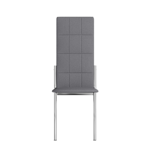 Комплект стульев Юджин (4 шт), хром рогожка серая