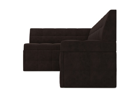 Кухонный угловой диван дельфин Атлантис микровелюр коричневый